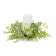 Botanical Candle Ring Set of 4 – 5 Inch Height – Green Foliage Accent By Melrose
