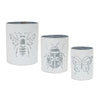 Contemporary Insect Pot Set of 3 – 7.75 Inch Height – Iron Botanical Decor By Melrose