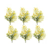 Vase-Ready Artificial Mimosa Spray Set of 6 – 21.5 Inch Height – Green Yellow Accents By Melrose