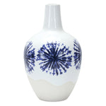 White and Blue Ceramic Vase 11 Inch Modern Decorative Vase for Tabletop Displays By Melrose