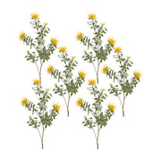 Faux Protea Spray Set Yellow and Green 34.25 Inch Stems for Indoor Use By Melrose