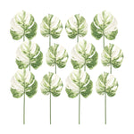 Decorative Philo Leaf Set Of 12 Green and White 29 Inch Faux Leaves for Arrangements By Melrose