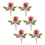 Artificial Dahlia Stem Bundle Pink 16 Inch Floral Stems for Indoor Decor By Melrose