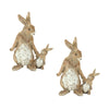 Melrose Stone Mother Rabbit and Baby Bunny Figurine (Set of 2)
