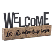 Explore and Welcome Tabletop Sentiment Sign (Set of 2)