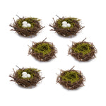 Melrose Natural Twig Bird Nest with Speckled Egg Accent (Set of 6)