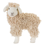 Farmhouse Plush Sheep Figurine Set – Curly Fabric