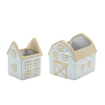 House planter set of 2 porcelain design with 5.5 inch height for indoor display By Melrose