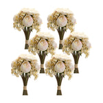 Artificial Peony and Hydrangea Bouquet Set of 6 17.25 Inch Height for Floral Home Decor By Melrose