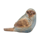Rustic Blue Bird Figurine Set – Wood Grain Resin Birds
