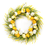 Melrose Spring Tulip and Forsythia Floral Wreath 21"D