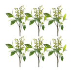 Decorative Green Berry Spray (Set of 6) 16 Inch Height for Centerpieces By Melrose