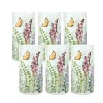 Melrose Frosted Floral and Butterfly Votive Candle Holder (Set of 6)