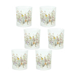 Melrose Frosted Floral and Bird Votive Candle Holder (Set of 6)