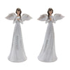 Melrose Angel Figurine with Silver Floral Accent (Set of 2)