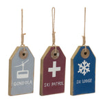 Melrose Wood Ski Tag Ornament (Set of 12)