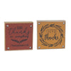 Give Thanks Word Sign Fall Table Decor MDF Faux Leather