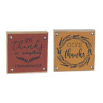 Tabletop Give Thanks Fall Sign Set of 6 – 5" Square MDF Seasonal Accent by Melrose