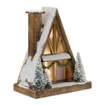 Melrose Vintage A-Frame Ski Lodge Lighted Display 16.5"H