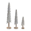 Whitewashed Wooden Christmas Tree Set 21.5 16 10 Inches