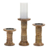 Melrose Natural Mango Wood Candle Holder (Set of 3)