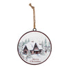 Melrose Woodland Winter Cabin Disc Ornament (Set of 12)