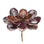 Melrose Glittered Magnolia Flower Stem (Set of 2)