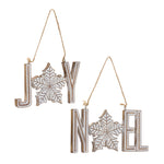 Melrose Joy Noel Snowflake Ornament (Set of 12)