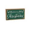 Melrose Merry Christmas Sign with Faux Leather Accent (Set of 2)