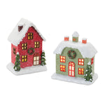 Melrose Lighted Winter Village Houses (Set of 2)