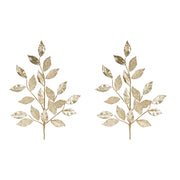 Faux floral gold leaf stem decorative pick