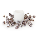 Melrose Flocked Pine Cone Candle Ring (Set of 2)