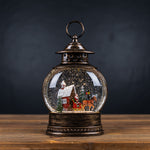 Snow Globe Holiday Display Covered Bridge 11.5 in Height Sleigh Plastic By Melrose