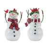 Melrose Snowman Figurine with Cardinal Accents (Set of 2)