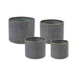 Rustic Metallic Decorative Plant Pots 10" Tall – Set of 4 by Melrose