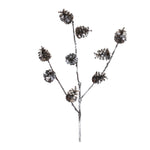 Pine Cone Spray – Black and White Plastic Christmas Stems – Set of 12 – 28" High by Melrose