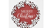Red and white Christmas wall sign