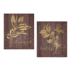 Gold Laurel & Holly Christmas Wall Plaque Set (2)