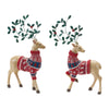 Melrose Mistletoe Antler Deer Figurine (Set of 2)