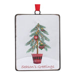 Melrose Seasons Greetings Pine Tree Ornament (Set of 12)