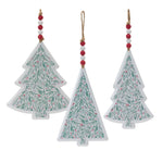 Melrose Metal Tree Ornament with Beaded Hanger (Set of 12)