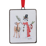 Melrose Snowman and Deer Ornament (Set of 12)