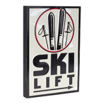 Christmas Ski Lift Cabin Wall Sign – Cream and Black Finish 15.75" by Melrose