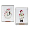 Christmas Character Wall Frame Set – Santa and Snowman – 2 Count