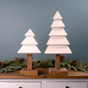 Natural Wood Christmas Trees – 2-Piece Tabletop Set