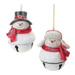 Melrose Snowman Sleigh Bell Ornament (Set of 12)