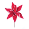 Melrose Candy Cane Poinsettia Stem (Set of 6)