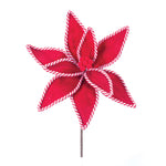 Melrose Candy Cane Poinsettia Stem (Set of 6)