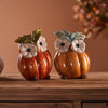 Seasonal Owl Tabletop Decor – Terra Cotta Pumpkin – 7" H by Melrose