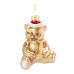 Christmas Holiday Teddy Bear Ornament Glass 3.75 Inch – Set of 12 by Melrose